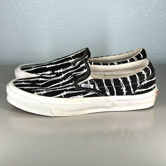 VANS Og Classic Slip-on Lx Barbed Wire Sneakers Black Mens Size 9 Women’s 10.5 - Picture 5 of 13